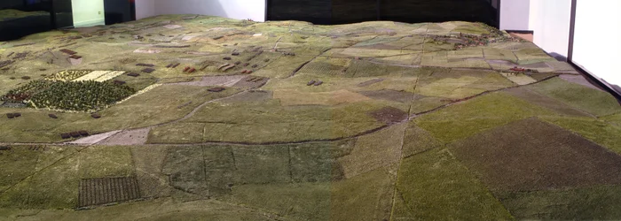 Diorama van de Slag bij Waterloo met troepen gepositioneerd om 19.45 uur op 18 juni 1815 (detail)